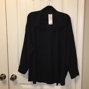 Black button down long sleeve top